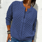 Casual women's top with hollow zipper closure---Spedizione gratuita