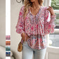 💖Camicia da donna alla moda con stampa, scollo a V e maniche lunghe