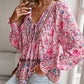 💖Camicia da donna alla moda con stampa, scollo a V e maniche lunghe