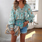 💖Camicia da donna alla moda con stampa, scollo a V e maniche lunghe