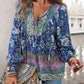 💖Camicia da donna alla moda con stampa, scollo a V e maniche lunghe