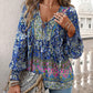 💖Camicia da donna alla moda con stampa, scollo a V e maniche lunghe