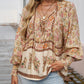 💖Camicia da donna alla moda con stampa, scollo a V e maniche lunghe