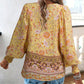💖Camicia da donna alla moda con stampa, scollo a V e maniche lunghe