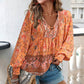 💖Camicia da donna alla moda con stampa, scollo a V e maniche lunghe