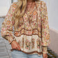 💖Camicia da donna alla moda con stampa, scollo a V e maniche lunghe