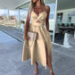 Abito Donna con Spalline Sottile e Spacco Alto