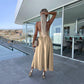 Abito Donna con Spalline Sottile e Spacco Alto