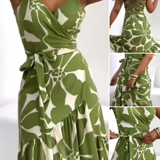 🏖️Sommer-Hot-Sale 49% Rabatt🌼Damen Casual Resort Print Geraffte Tunika Kleid
