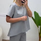 Zweiteiliges Set aus Kurzarmoberteilen und -hosen für Damen