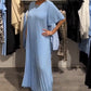 Lockeres Kleid mit Rundhalsausschnitt und einfarbigem Muster für Damen