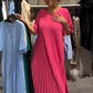 Lockeres Kleid mit Rundhalsausschnitt und einfarbigem Muster für Damen