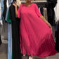 Lockeres Kleid mit Rundhalsausschnitt und einfarbigem Muster für Damen