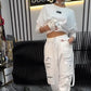 🌸Summer Special🌸 Top e pantaloni casual con stampa monogram da donna (set 2 pezzi)