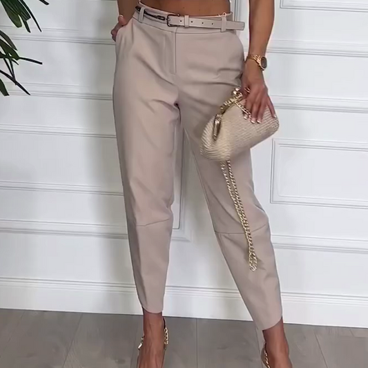 Einfarbige Karottenhose für Damen