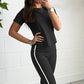 🏙️【Urbanes modernes Damen-Sportset mit Rundhalsausschnitt und figurbetontem Design】👗