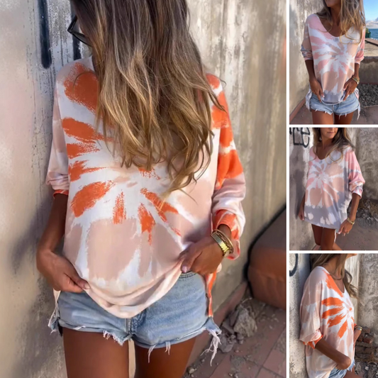 🔥Saldi scottanti 50% DI SCONTO⏳Maglietta oversize da donna con stampa tie-dye