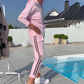 Set 2 pezzi casual da donna: felpa con cappuccio e pantaloni da jogging