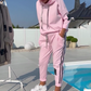 Set 2 pezzi casual da donna: felpa con cappuccio e pantaloni da jogging