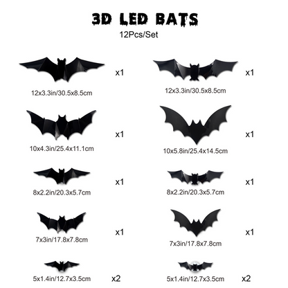🦇🔥 50% OFF POR TIEMPO LIMITADO | Luces LED 3D de Murciélago para Halloween ✨ Decoración Espeluznante con Efecto Volador Realista para Paredes y Ventanas