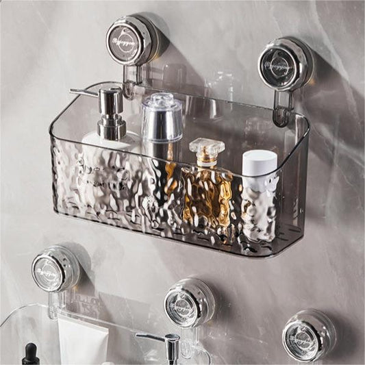 🛁✨Scaffale a ventosa in stile lusso con motivo a ghiacciaio