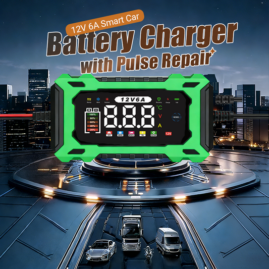 🔋🔥 50% OFF POR TIEMPO LIMITADO | Cargador Inteligente de Batería para Coche ✨ Pantalla LCD, Reparación por Pulso y Protección Avanzada para Prolongar la Vida de tu Batería