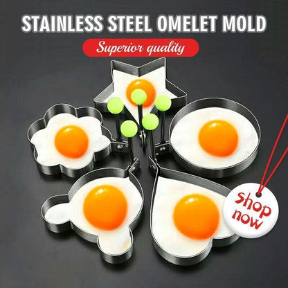 🍳🔥 50% OFF POR TIEMPO LIMITADO | Molde de Huevos de Acero Inoxidable ✨ Huevos Fritos con Formas Divertidas para Desayunos Perfectos