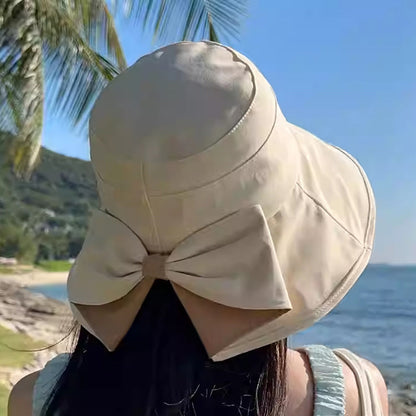 👒 ¡50% DE DESCUENTO! Sombrero de ala ancha con lazo para mujer – protección solar total y estilo elegante