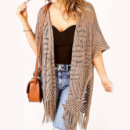 🌴🔥 50% OFF POR TIEMPO LIMITADO | Cárdigan Calado Bohemio para Mujer ✨ Ligero, Fresco y Elegante con Borlas para Verano y Playa