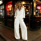 👖🔥 50% OFF POR TIEMPO LIMITADO | Mono Vaquero de Pierna Ancha para Mujer ✨ Diseño Casual con Bolsillos, Manga Ajustable y Estilo Vintage Moderno