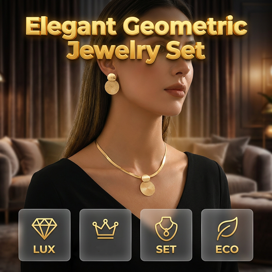 💫 ¡TIEMPO LIMITADO 55% DE DESCUENTO! ✨ Set de joyería geométrica moderna – Bañado en oro, ligero, elegante 🔶