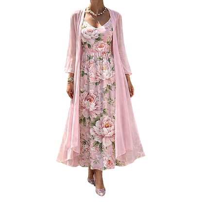 🌸✨ ¡OFERTA 50% OFF! Conjunto de Vestido Floral 2 Piezas – Elegancia y Estilo para Verano