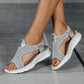 ⌛Limited-Time Offer-Women’s Silver Knit Slingback Wedge Sandals – Breathable Comfort Platform Summer Shoes