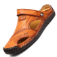 Sandalias de exterior transpirables en cuero suave de talla grande para hombre