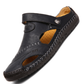 Sandalias de exterior transpirables en cuero suave de talla grande para hombre