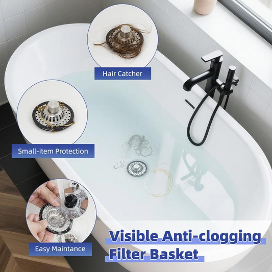 🍽️🔥 50% OFF POR TIEMPO LIMITADO | Colador y Tapón de Desagüe para Fregadero ✨ Filtro de Acero Inoxidable 2 en 1 para Evitar Atascos y Mantener tu Cocina Limpia