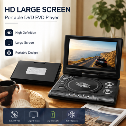 📀🔥 50% OFF POR TIEMPO LIMITADO | Reproductor DVD Portátil HD de 7,8 Pulgadas ✨ Pantalla Grande, Batería Recargable y Compatibilidad con USB/SD para Entretenimiento en Cualquier Lugar