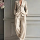 Conjunto de 2 piezas de blazer casual y pantalones para mujer