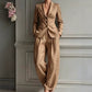 Conjunto de 2 piezas de blazer casual y pantalones para mujer