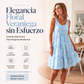 Vestido midi sin mangas con cuello en O y capas para mujer
