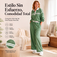 👚🔥 50% OFF POR TIEMPO LIMITADO | Conjunto Deportivo de 2 Piezas para Mujer ✨ Sudadera con Parches y Rayas + Pantalón de Pierna Ancha, Comodidad y Estilo Casual