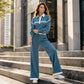 👚🔥 50% OFF POR TIEMPO LIMITADO | Conjunto Deportivo de 2 Piezas para Mujer ✨ Sudadera con Parches y Rayas + Pantalón de Pierna Ancha, Comodidad y Estilo Casual