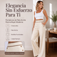 👖🔥 50% OFF POR TIEMPO LIMITADO | Pantalones de Pierna Ancha de Cintura Alta para Mujer ✨ Diseño con Ribete de Contraste, Elegancia y Comodidad Todo el Día