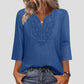 👚🔥 50% OFF POR TIEMPO LIMITADO | Blusa Túnica Elegante para Mujer con Cuello en V y Encaje ✨ Manga 3/4, Corte Holgado y Estilo Femenino Todo el Día