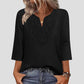👚🔥 50% OFF POR TIEMPO LIMITADO | Blusa Túnica Elegante para Mujer con Cuello en V y Encaje ✨ Manga 3/4, Corte Holgado y Estilo Femenino Todo el Día