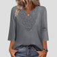 👚🔥 50% OFF POR TIEMPO LIMITADO | Blusa Túnica Elegante para Mujer con Cuello en V y Encaje ✨ Manga 3/4, Corte Holgado y Estilo Femenino Todo el Día