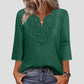 👚🔥 50% OFF POR TIEMPO LIMITADO | Blusa Túnica Elegante para Mujer con Cuello en V y Encaje ✨ Manga 3/4, Corte Holgado y Estilo Femenino Todo el Día