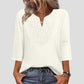 👚🔥 50% OFF POR TIEMPO LIMITADO | Blusa Túnica Elegante para Mujer con Cuello en V y Encaje ✨ Manga 3/4, Corte Holgado y Estilo Femenino Todo el Día