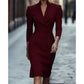 👗🔥 50% OFF POR TIEMPO LIMITADO | Vestido Elegante de Oficina para Mujer con Cuello en V ✨ Corte Entallado, Figura Favorecedora y Estilo Sofisticado Todo el Día