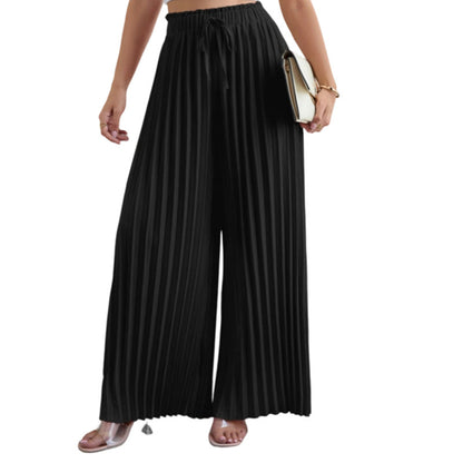 👖🔥 50% OFF POR TIEMPO LIMITADO | Pantalones de Pierna Ancha Plisados para Mujer ✨ Cintura Alta con Cordón, Estilo Elegante y Comodidad Todo el Día